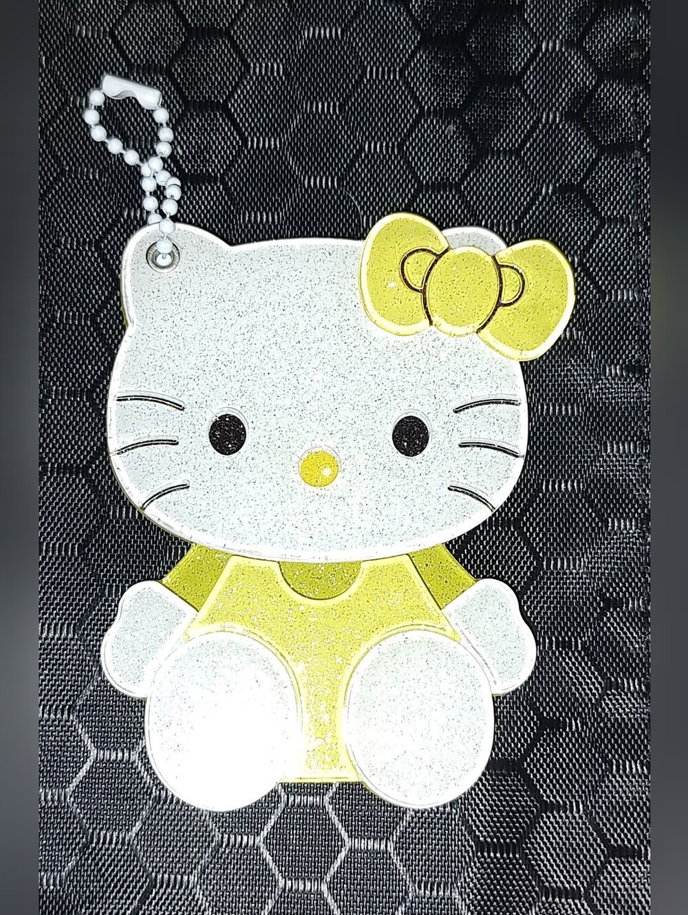 New! Hello Kitty Yellow Acrylic Mirror Keychain